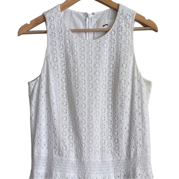 J. CREW COLLECTION Preppy Peasant Dropped Waist Embroidered Eyelet Midi Dress 6 - Picture 10 of 11